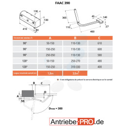 FAAC 390 moteur 230V à bras articulé