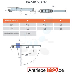 FAAC 413 moteur 230V pour les portails battants