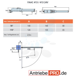 FAAC 413 24V moteur 24V pour portail battant