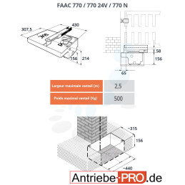 FAAC 770/2 moteur enterré 230 V - Kit M